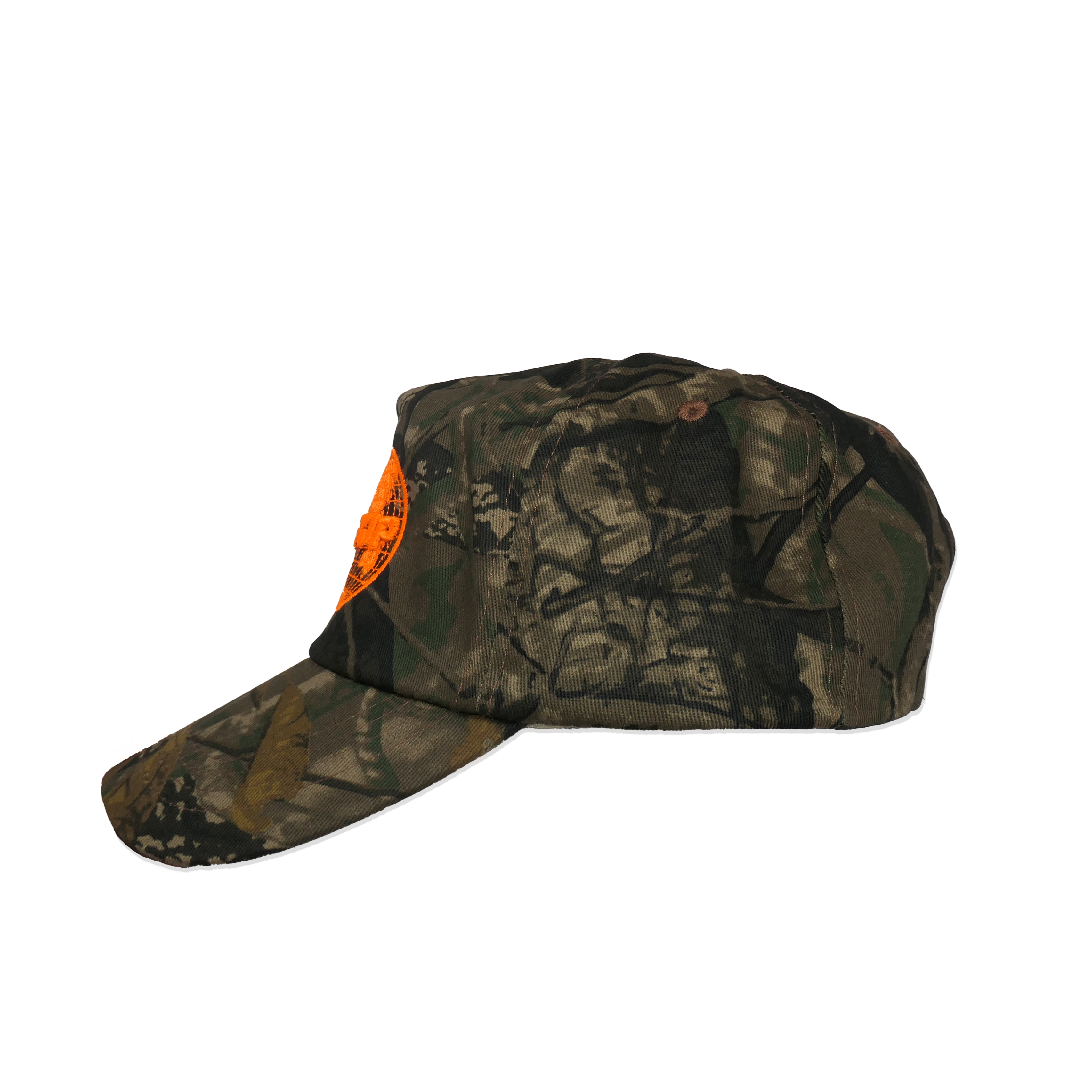 Side profile of Camo World Cap