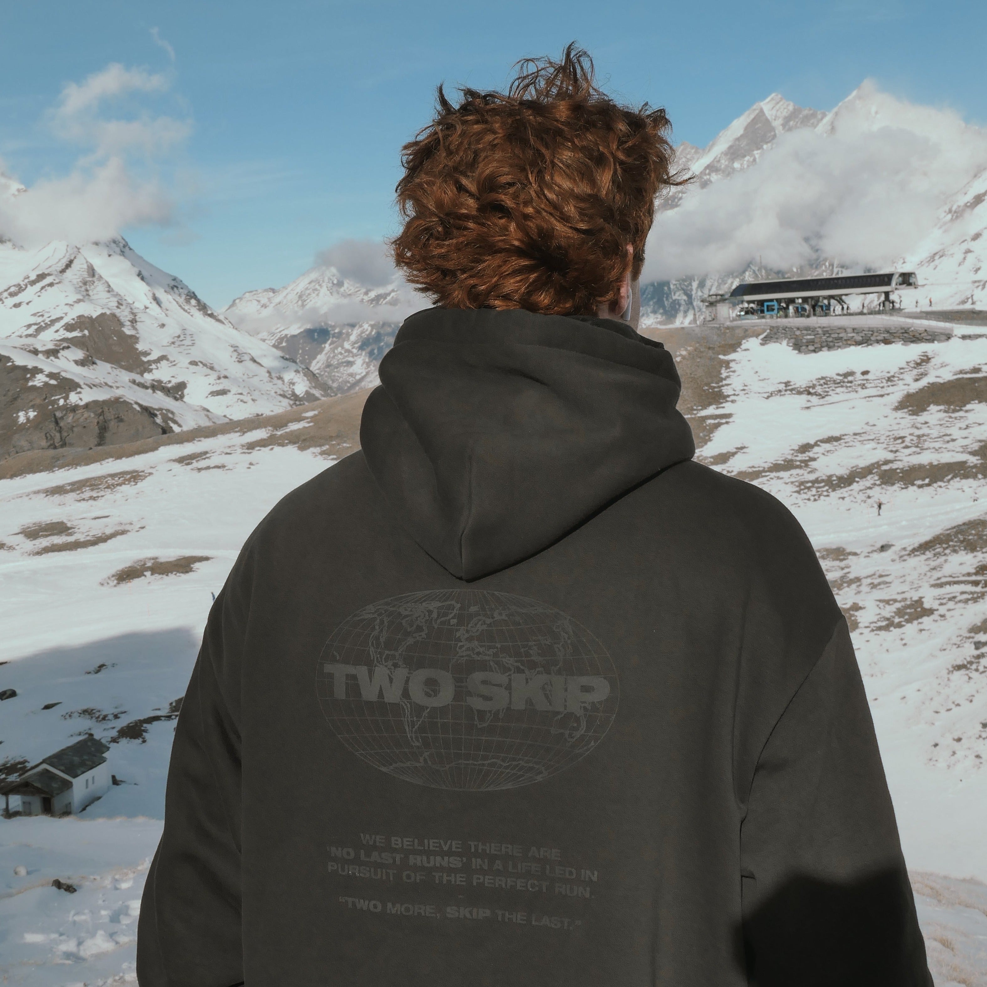 The "Ski The World" Hoodie Back